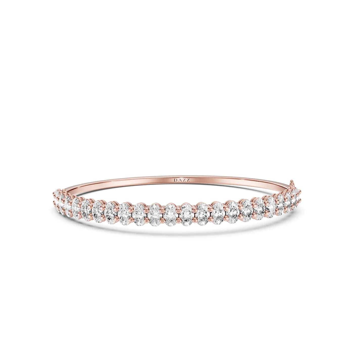 Oval Diamond Bangle Bracelet, Rose gold — DAZZ diamonds