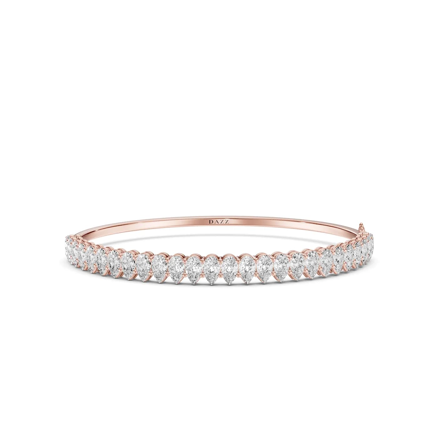 Pear Diamond Bangle Bracelet, Rose gold — DAZZ diamonds