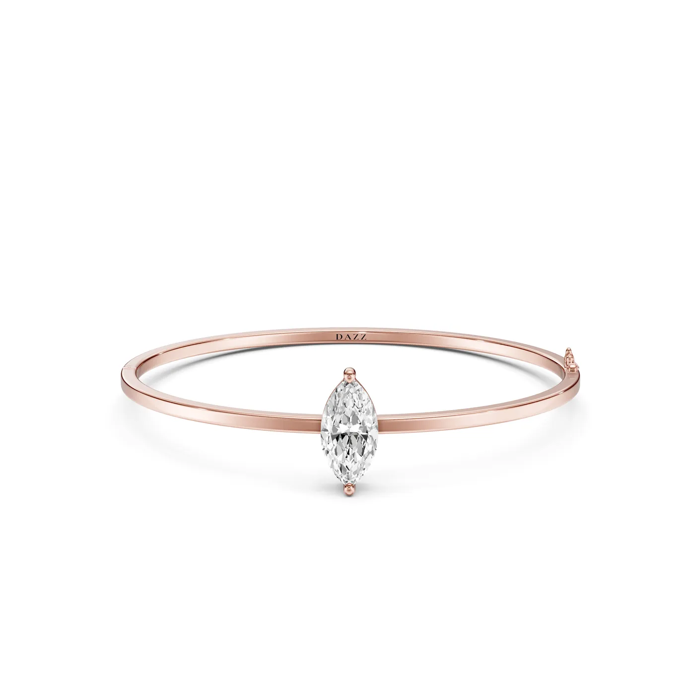 Marquise Solitaire Bangle Bracelet, Rose gold — DAZZ diamonds