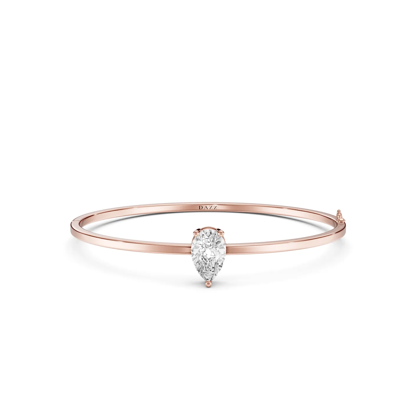 Pear Solitaire Bangle Bracelet, Rose gold — DAZZ diamonds