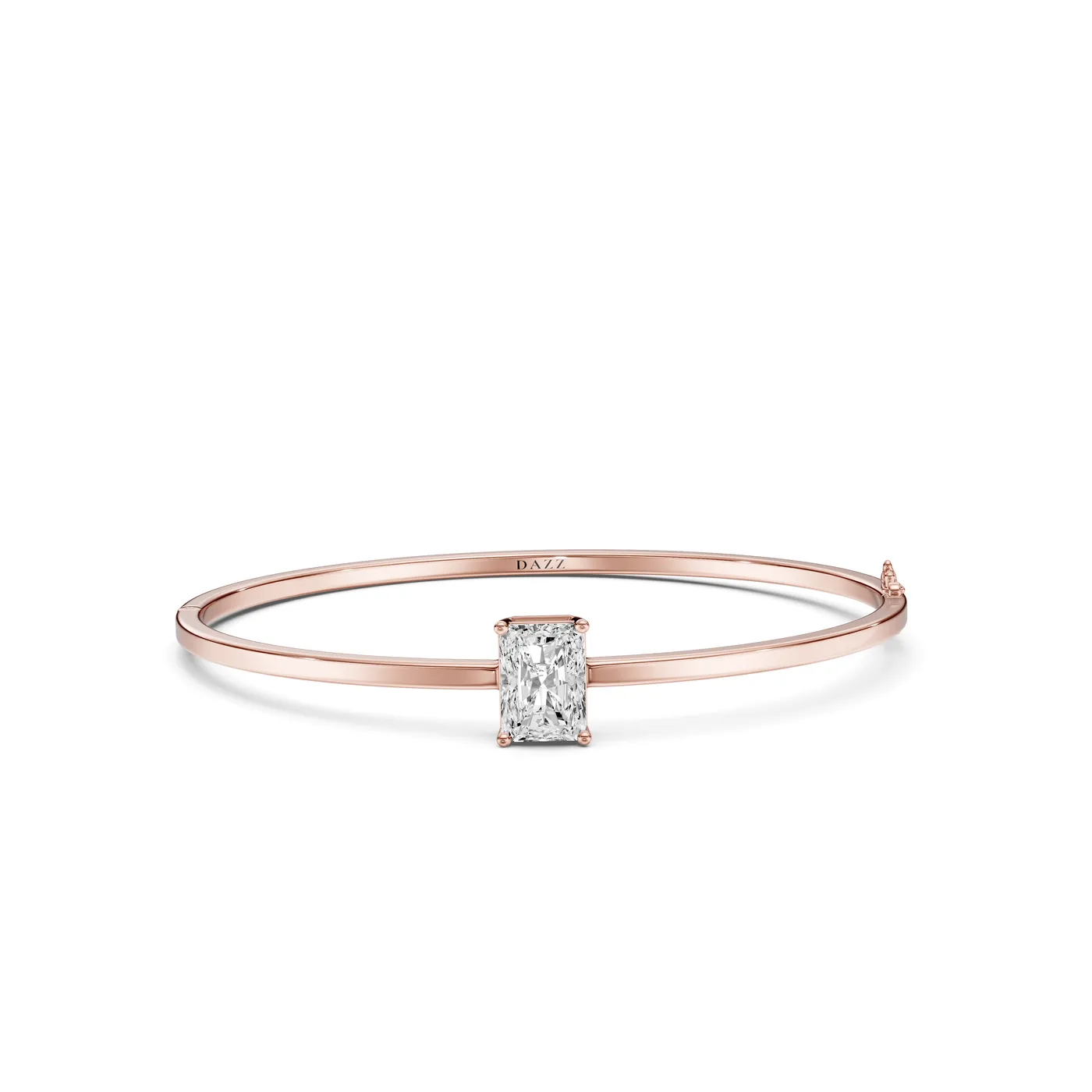 Radiant Solitaire Bangle Bracelet, Rose gold — DAZZ diamonds
