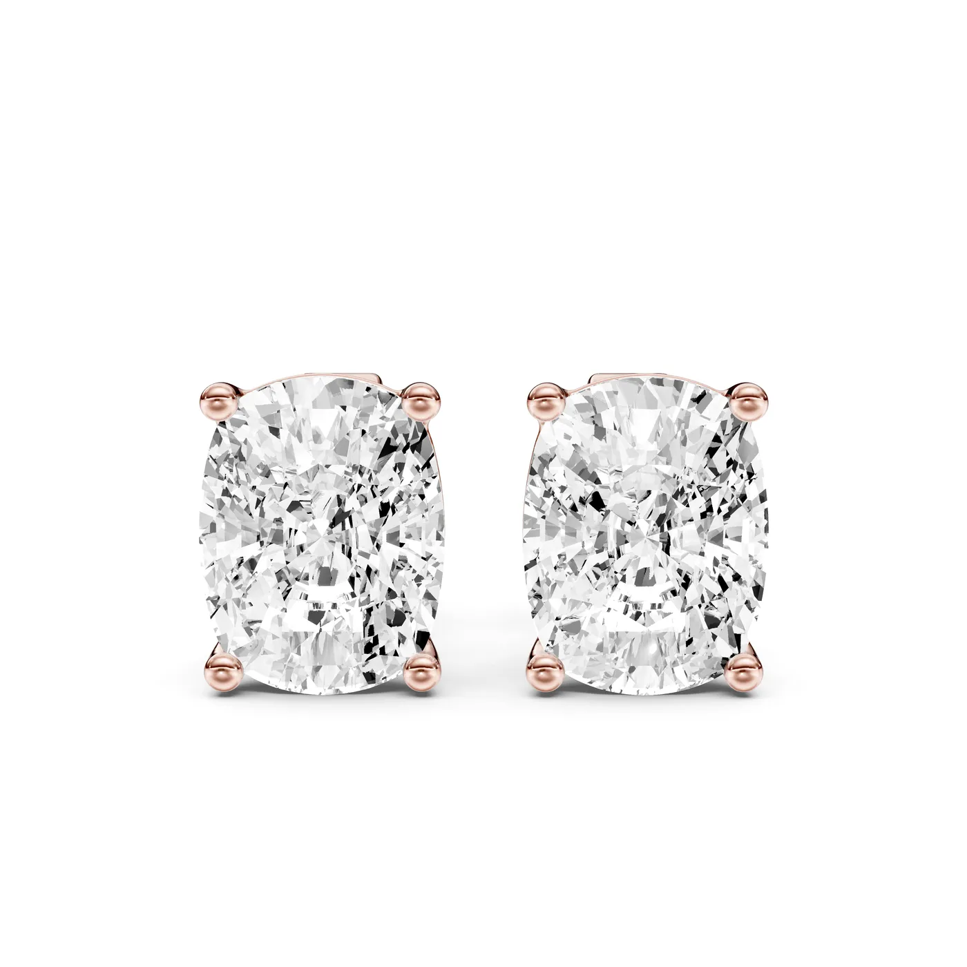 Cushion Martini Stud Earrings, Cushion cut, Rose gold — DAZZ diamonds