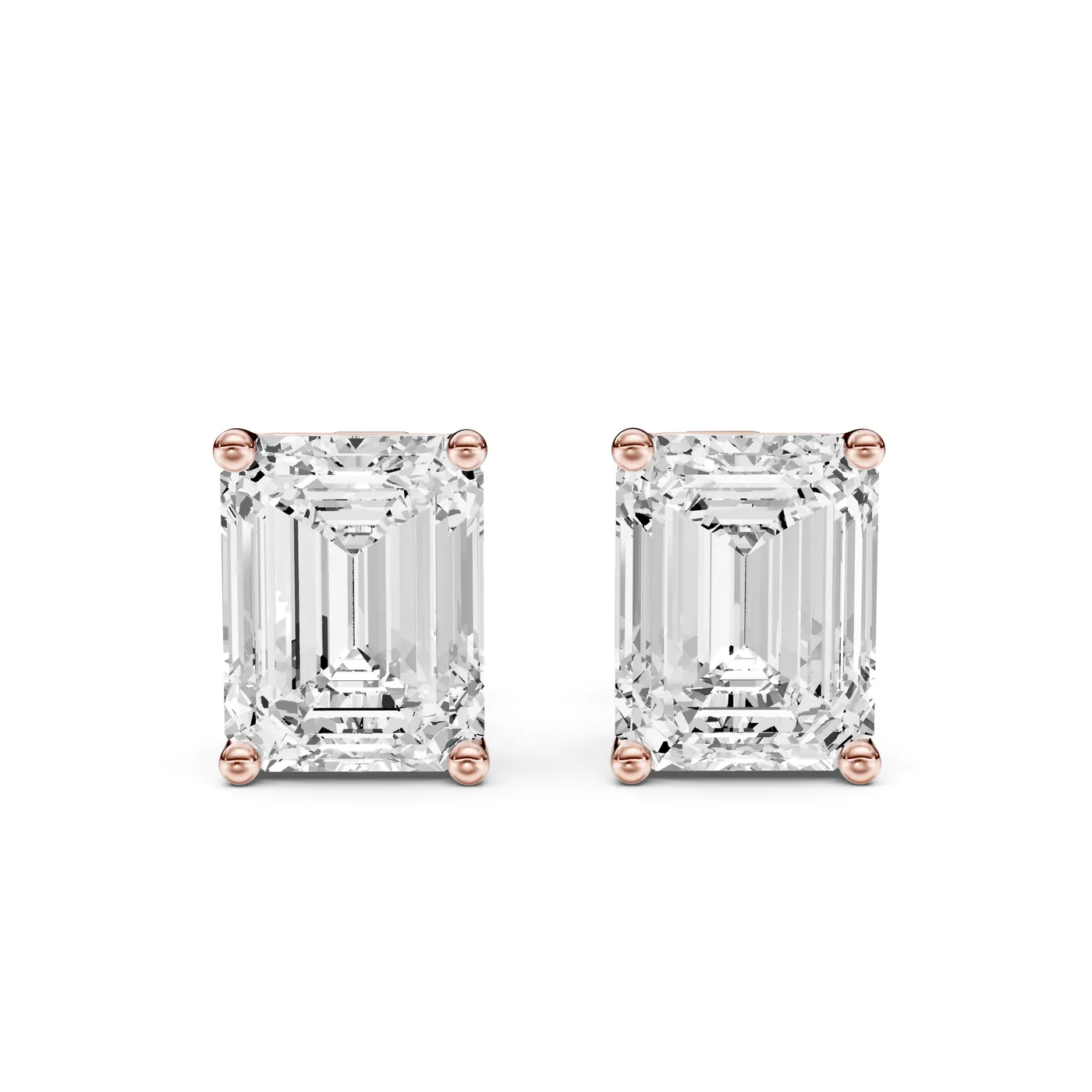 Emerald Martini Stud Earrings, Rose gold — DAZZ diamonds