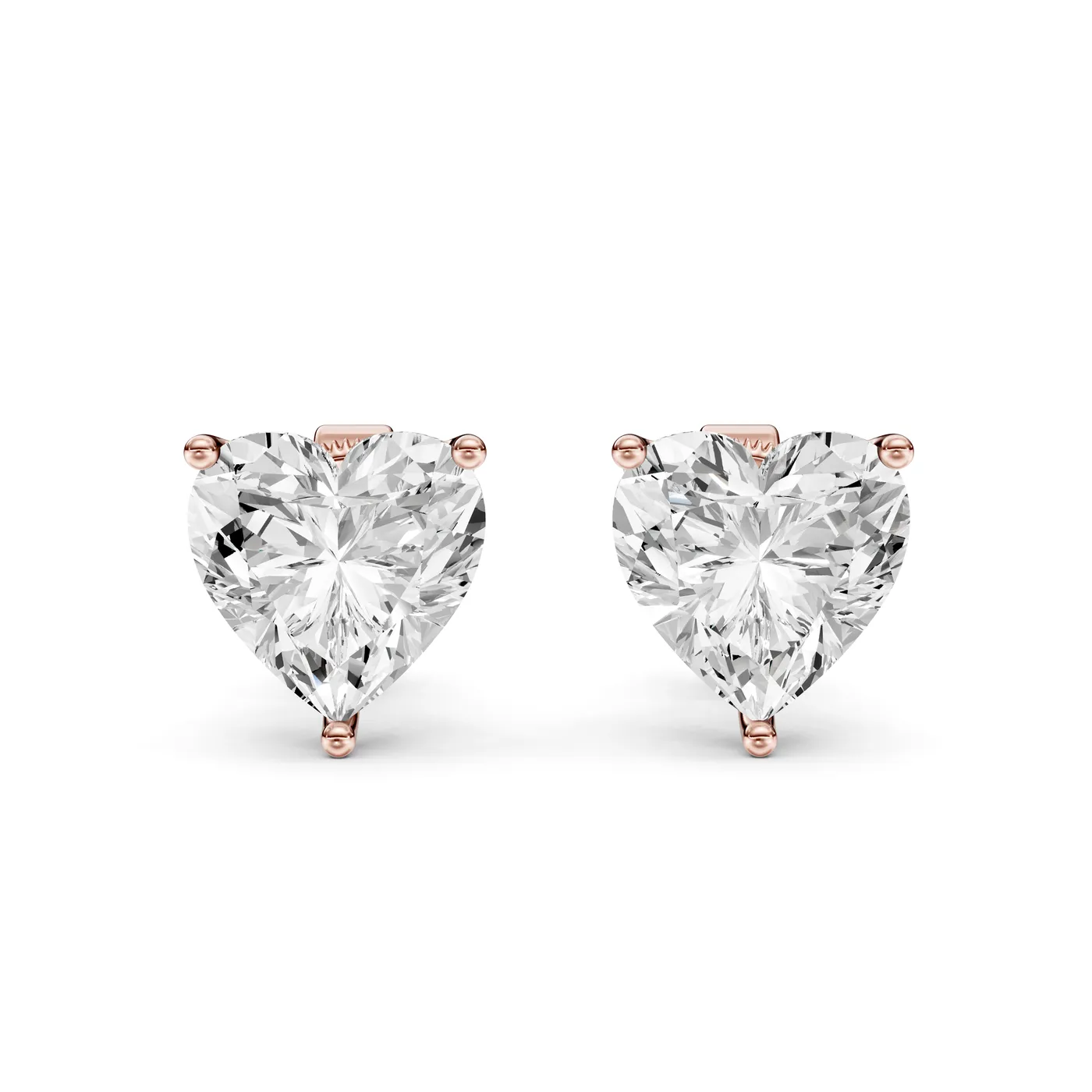 Heart Martini Stud Earrings, Rose gold — DAZZ diamonds