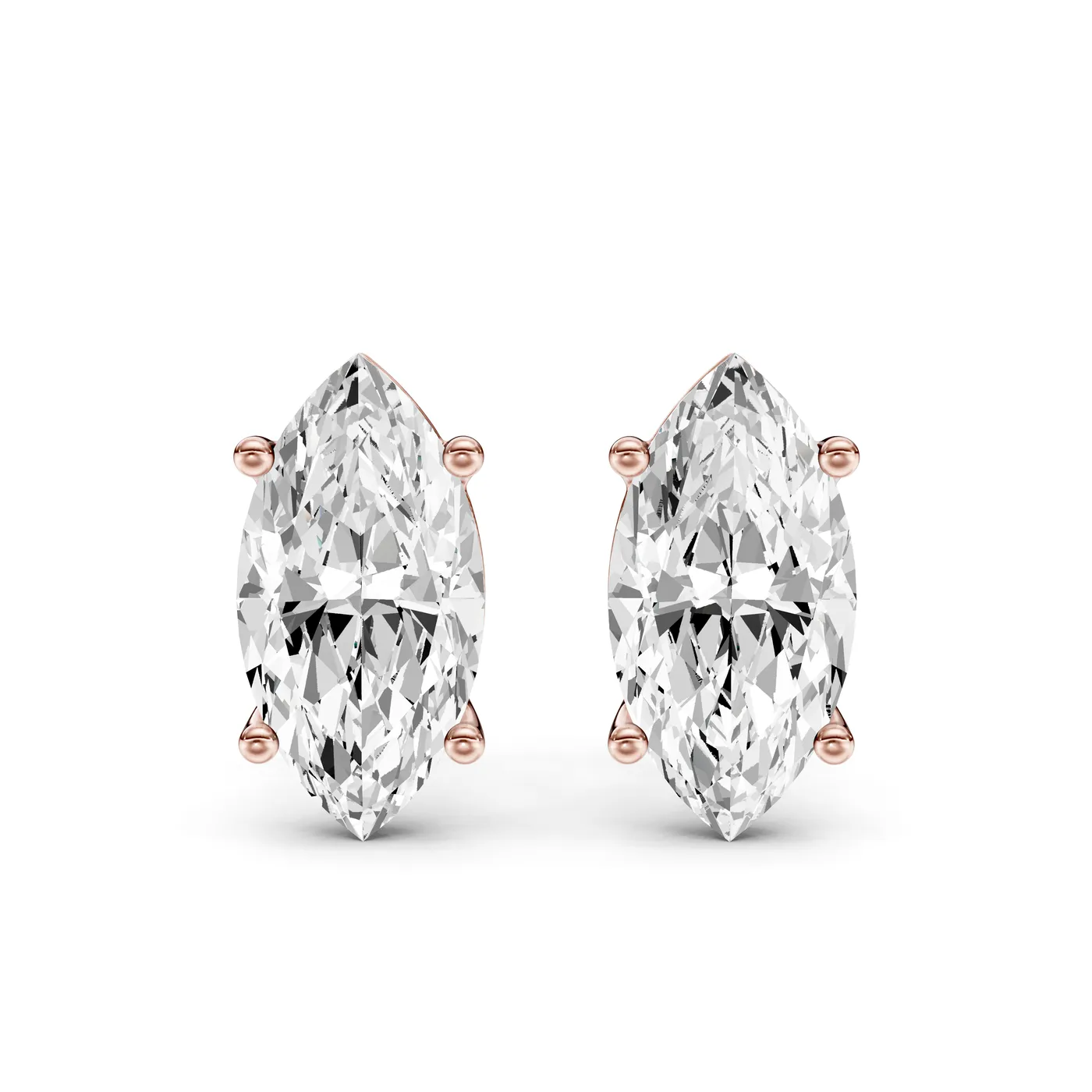 Marquise Martini Stud Earrings, Rose gold — DAZZ diamonds