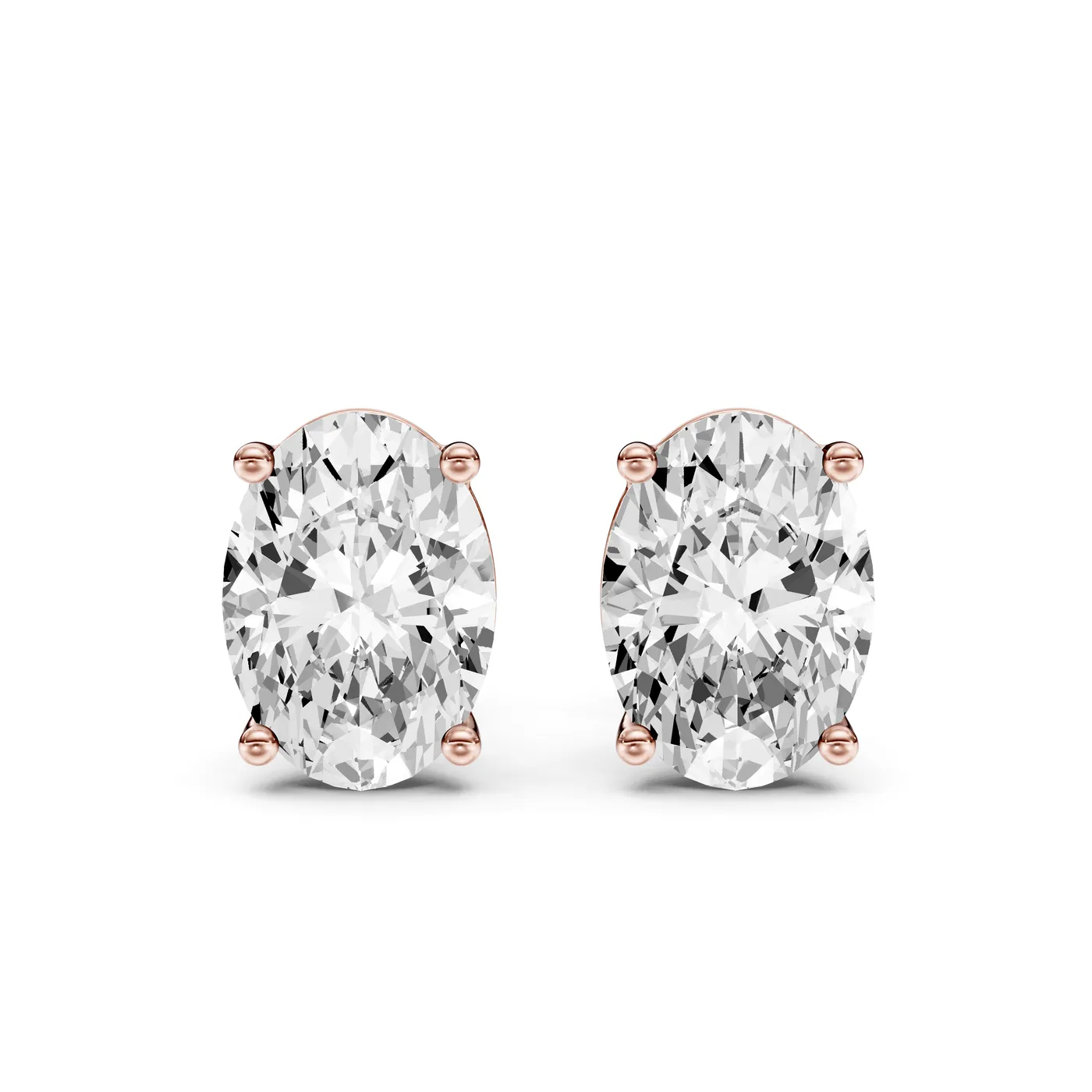 Oval Martini Stud Earrings, Rose gold — DAZZ diamonds