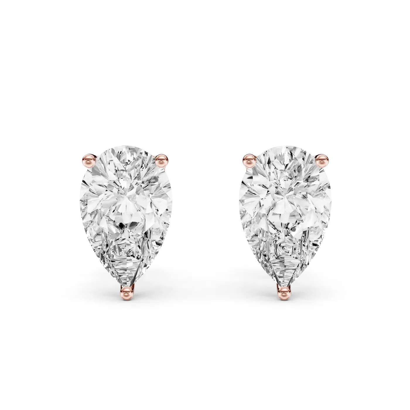 Pear Martini Stud Earrings, Rose gold — DAZZ diamonds