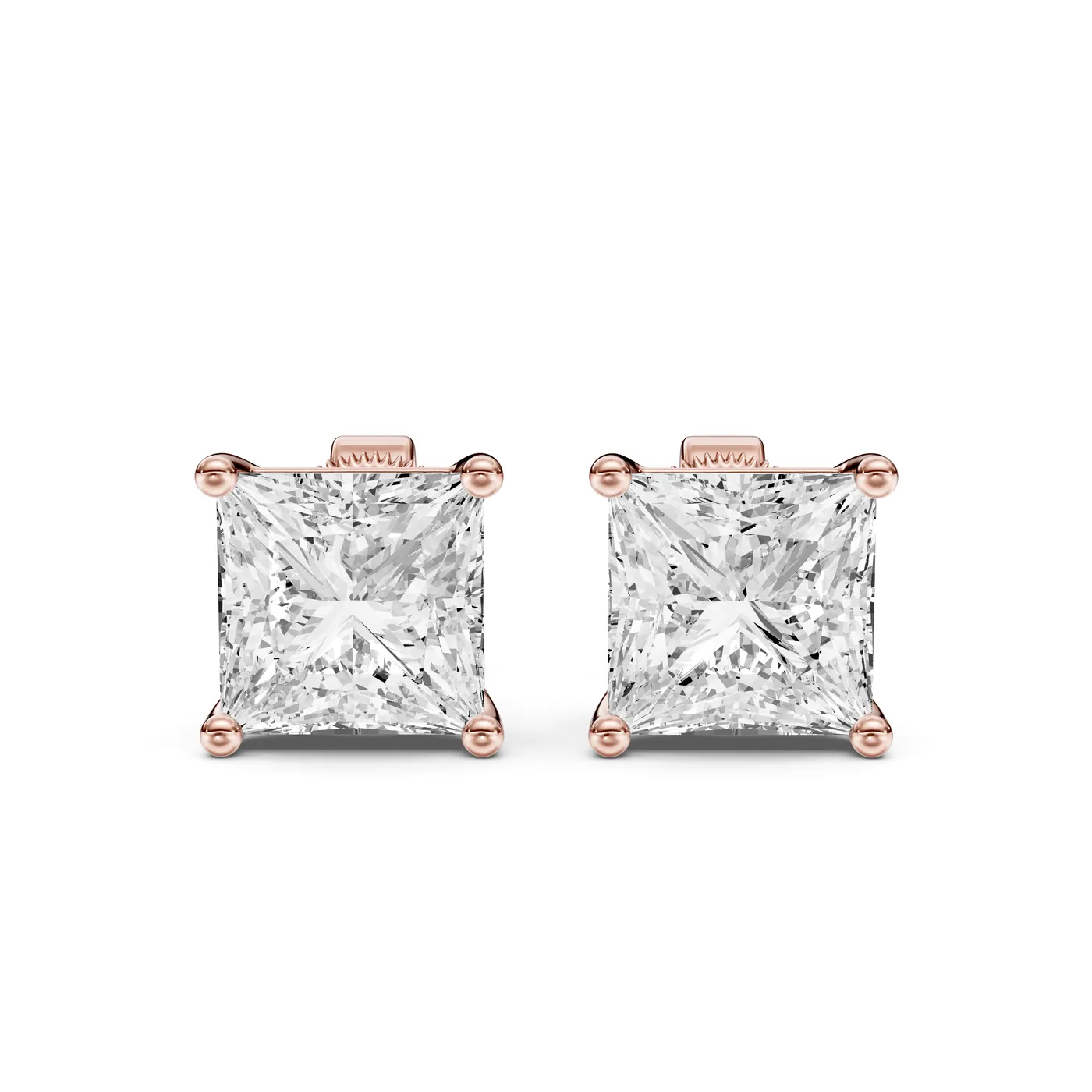 Princess Martini Stud Earrings, Rose gold — DAZZ diamonds
