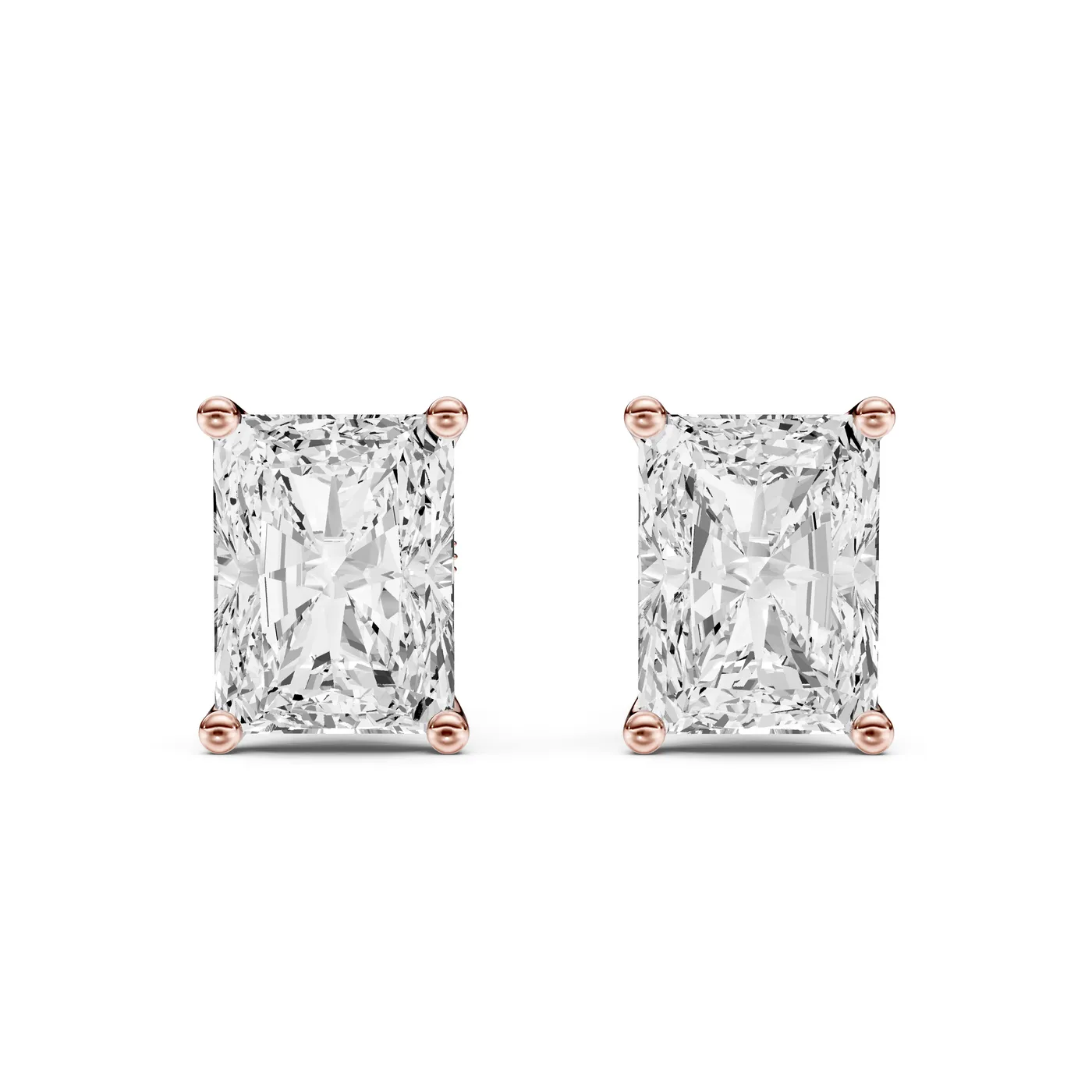 Radiant Martini Stud Earrings, Rose gold — DAZZ diamonds