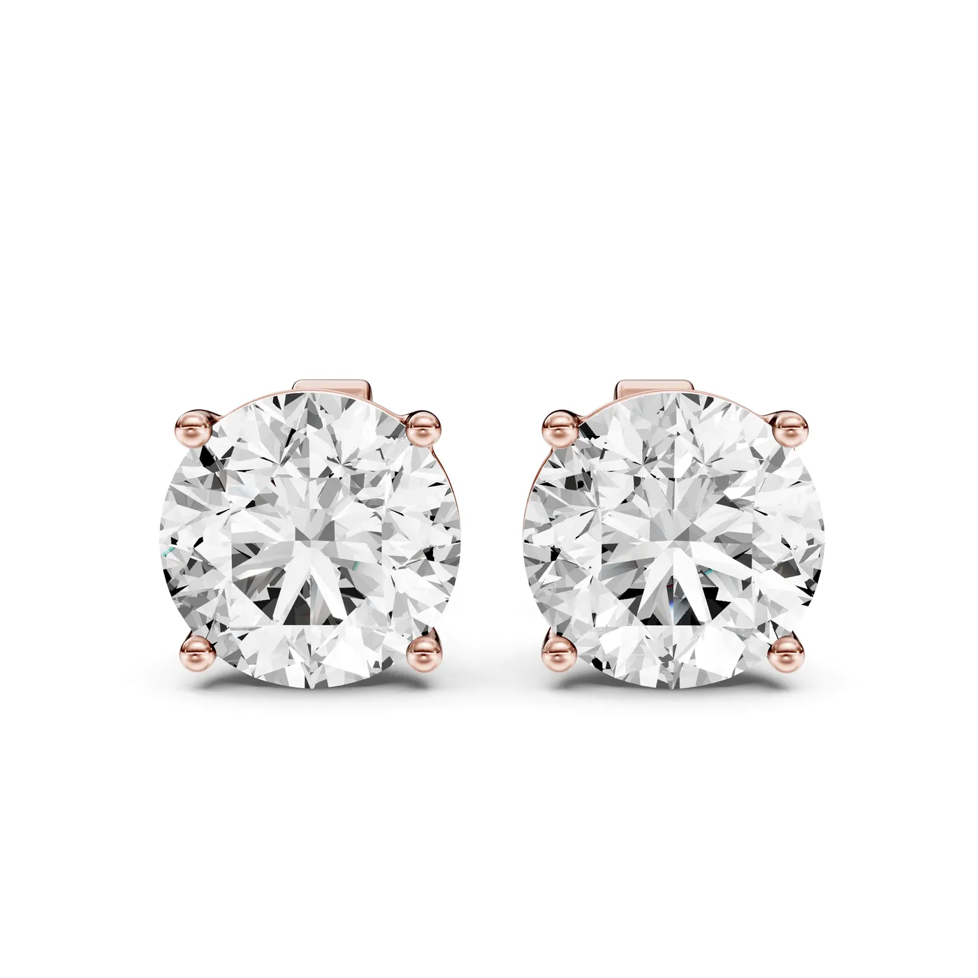 Round Martini Stud Earrings, Rose gold — DAZZ diamonds