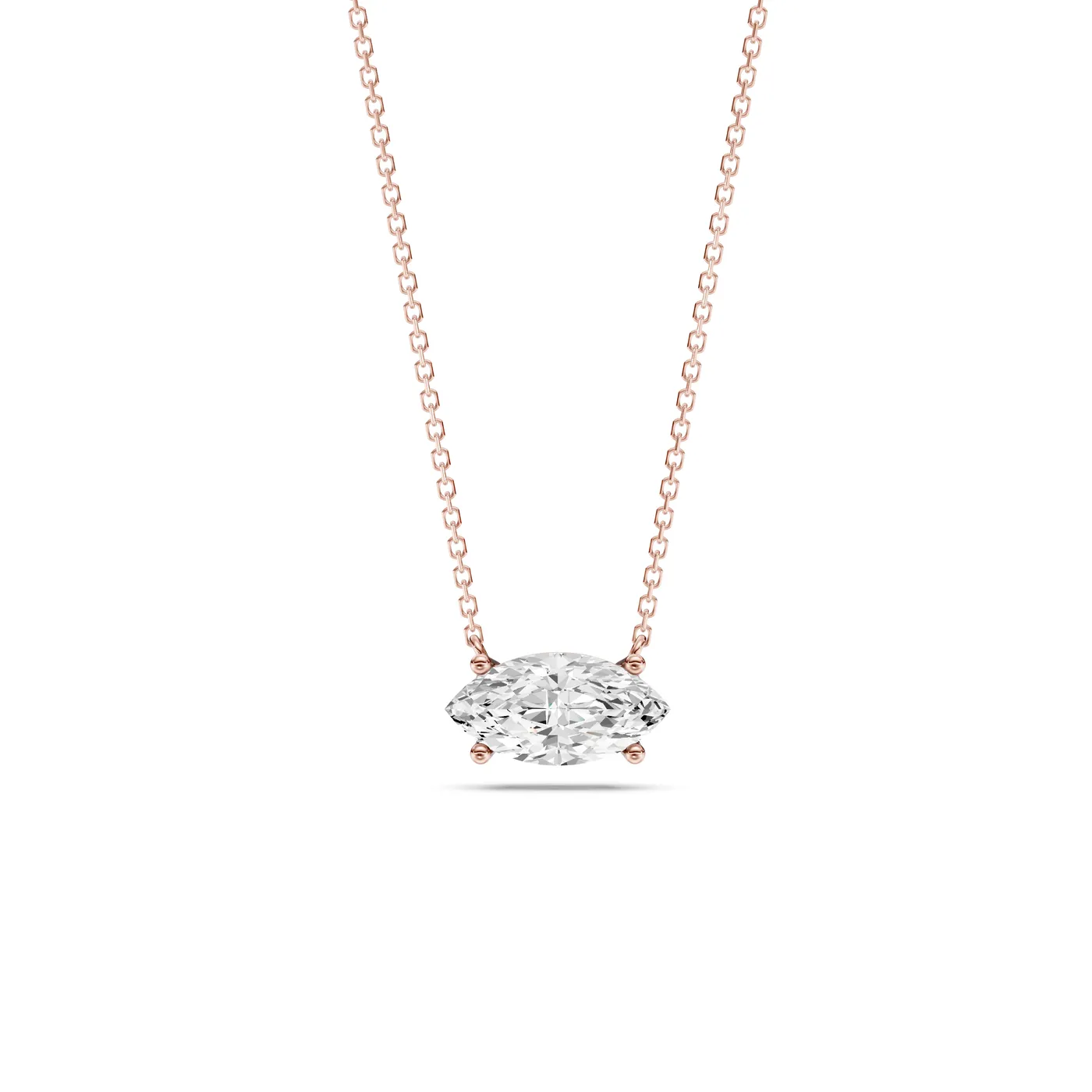Marquise Solitaire Pendant Necklace, Marquise cut, Rose gold — DAZZ diamonds