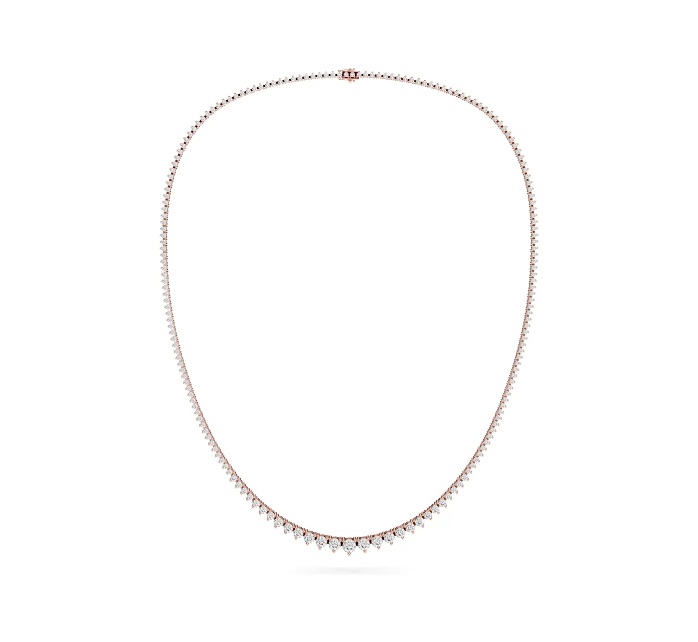 Round Diamond Tennis Necklace, Rose gold — DAZZ diamonds