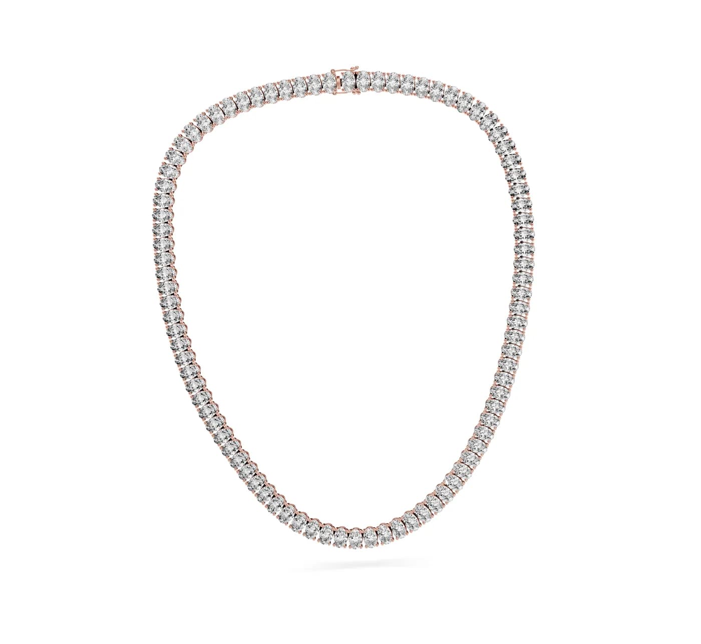 Oval Diamond Tennis Necklace, Rose gold — DAZZ diamonds