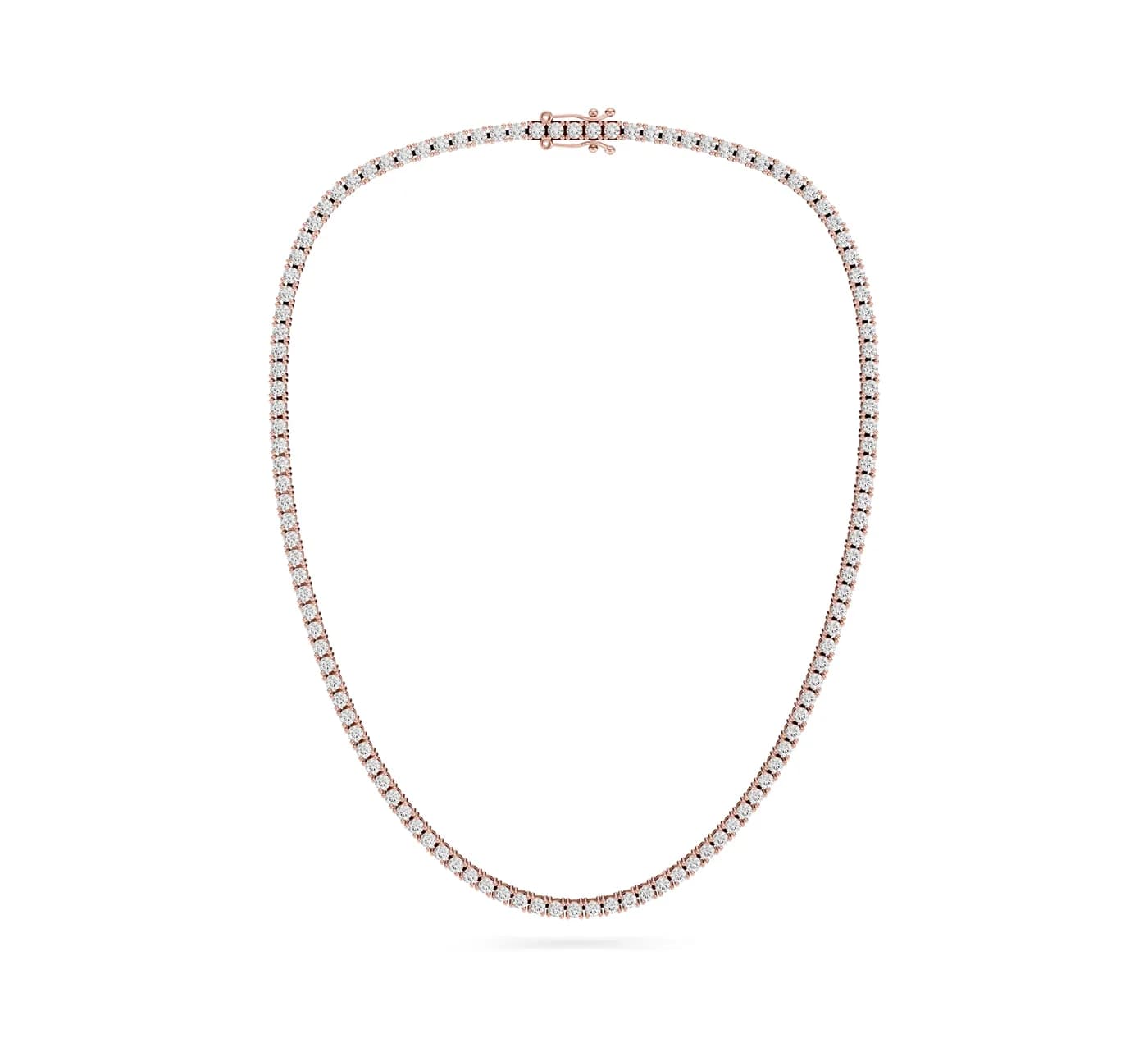 Diamond Tennis Necklace — Round, 12 ct, Round cut, Rose gold — DAZZ diamonds