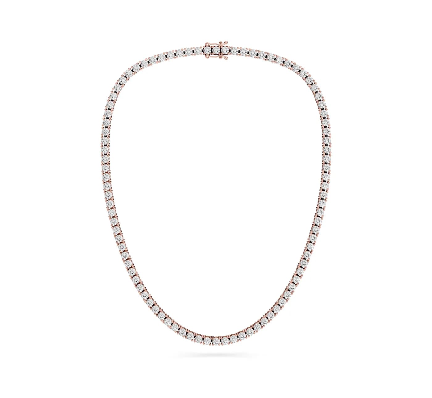 Round Diamond Tennis Necklace, Rose gold — DAZZ diamonds