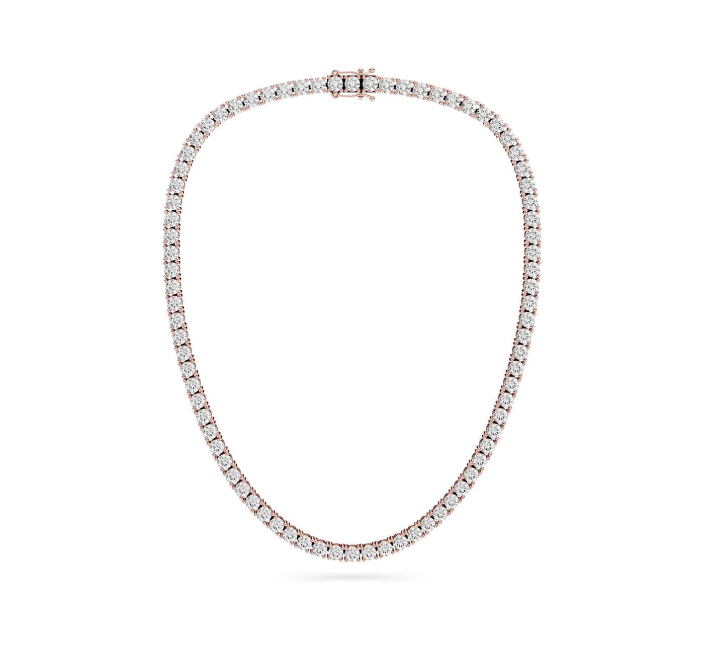 Diamond Tennis Necklace — Round, 39 ct, Round cut, Rose gold — DAZZ diamonds
