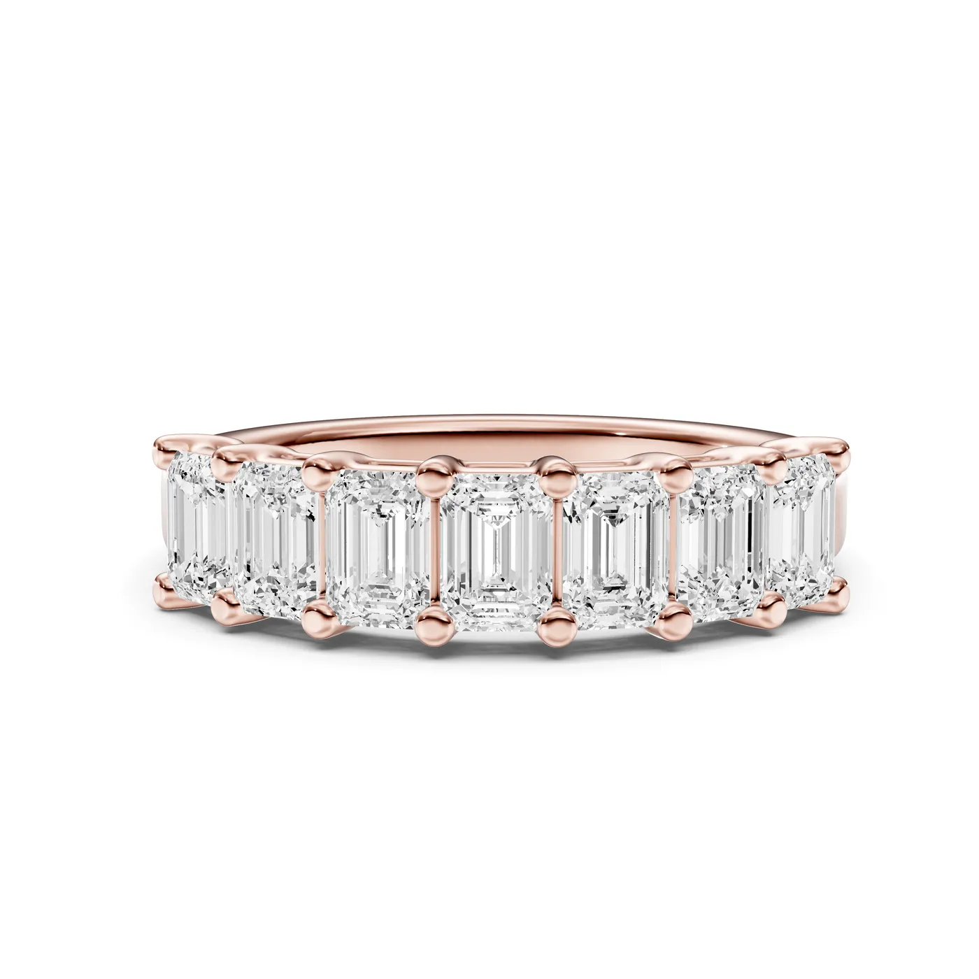 Half Eternity Ring — Emerald, Emerald cut, Rose gold — DAZZ diamonds