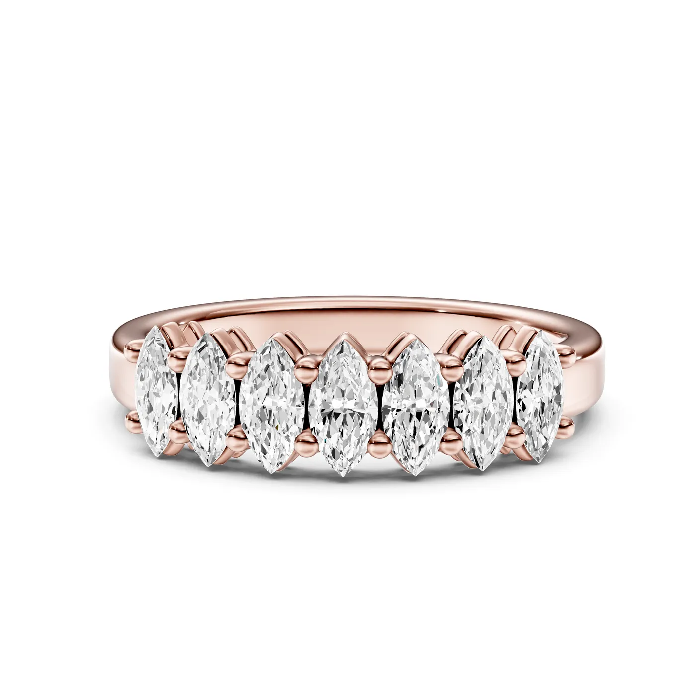 Marquise Half Eternity Ring, Rose gold — DAZZ diamonds
