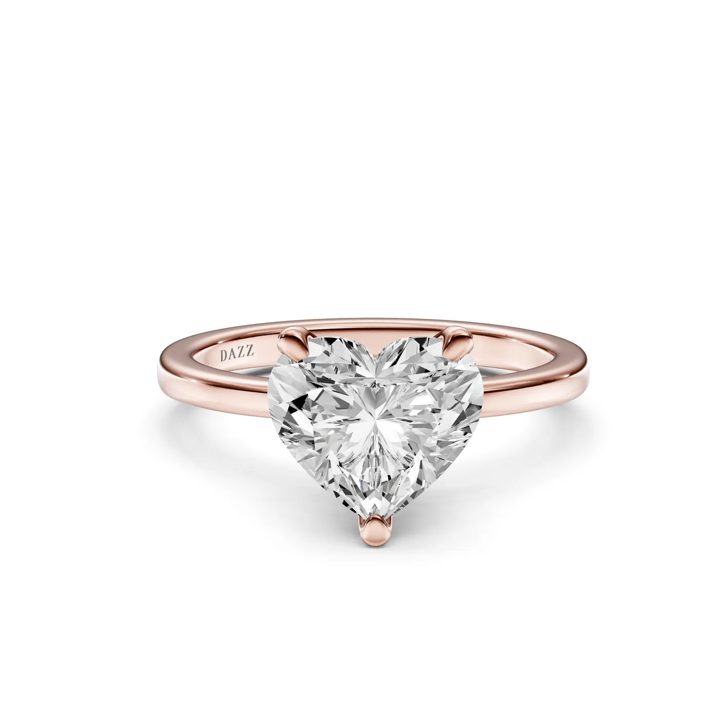 Heart Hidden Halo Ring, Rose gold — DAZZ diamonds