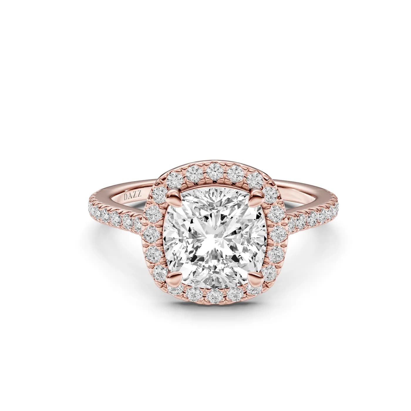 Cushion Halo Ring, Cushion cut, Rose gold — DAZZ diamonds
