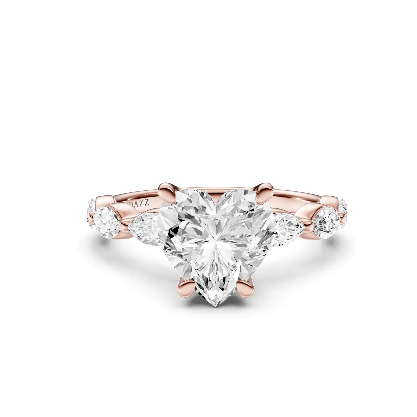 Marquise Side-Stone Ring — Heart, Heart cut, Rose gold — DAZZ diamonds