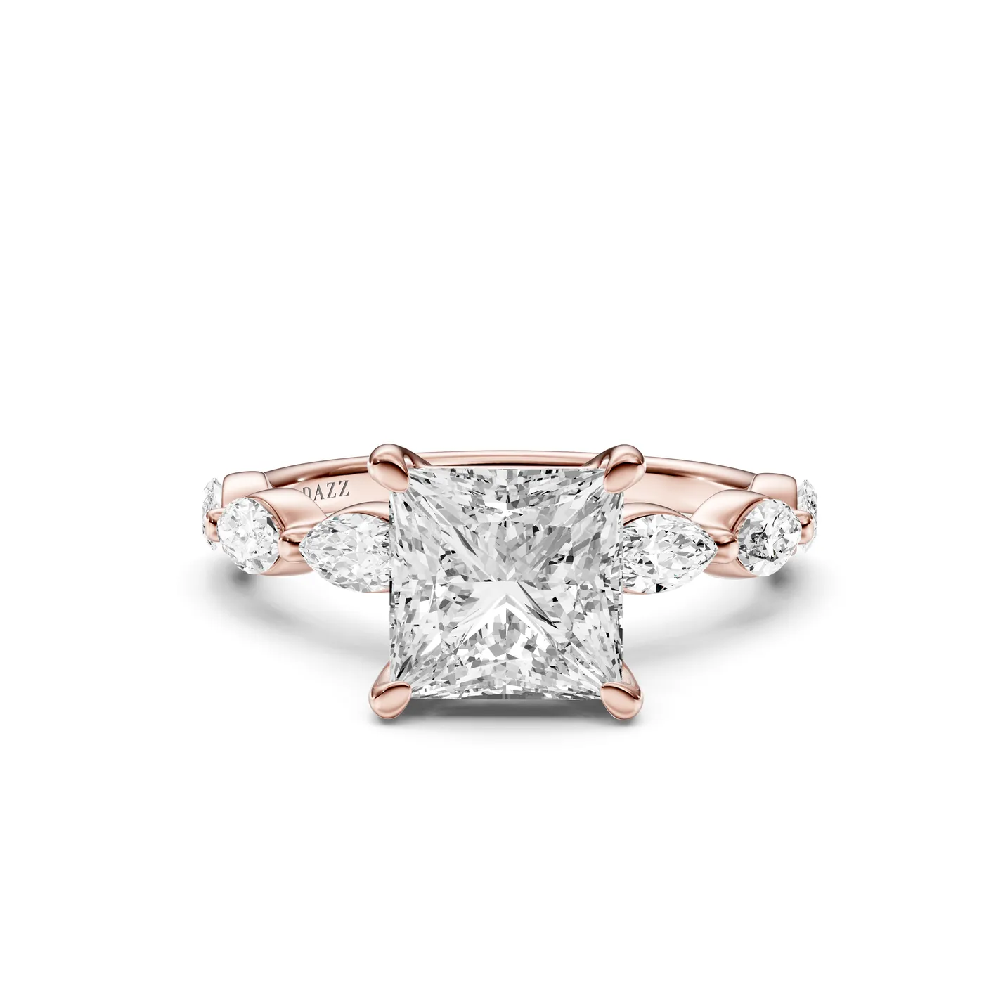 Princess Marquise Side-Stone Ring, Rose gold — DAZZ diamonds