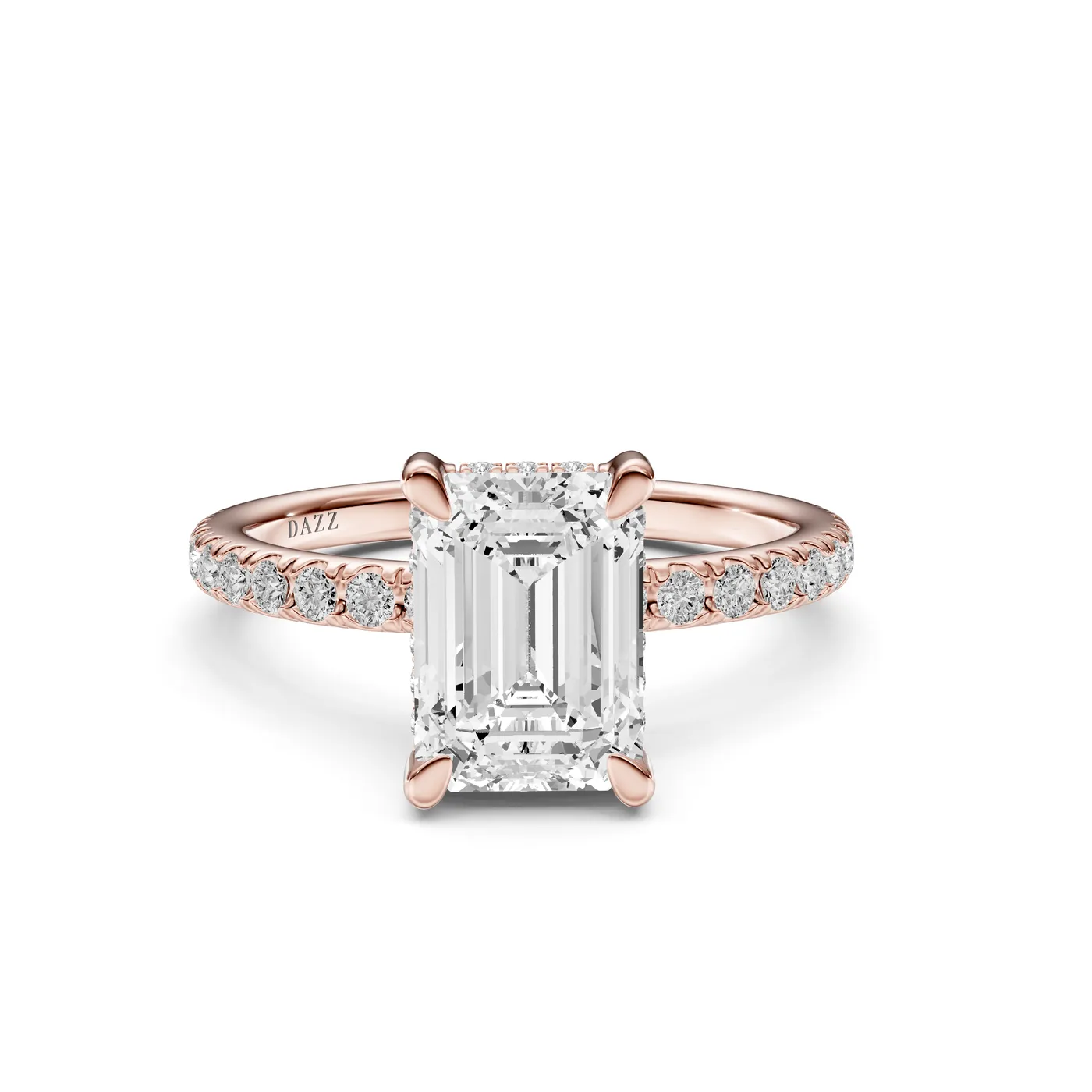 Emerald Pavé Ring, Rose gold — DAZZ diamonds