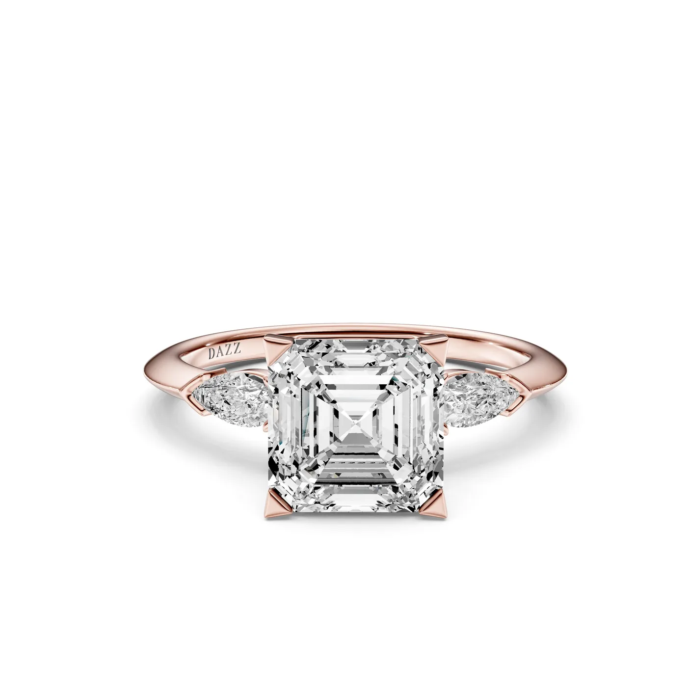 Asscher DAZZ Ring, Rose gold — DAZZ diamonds