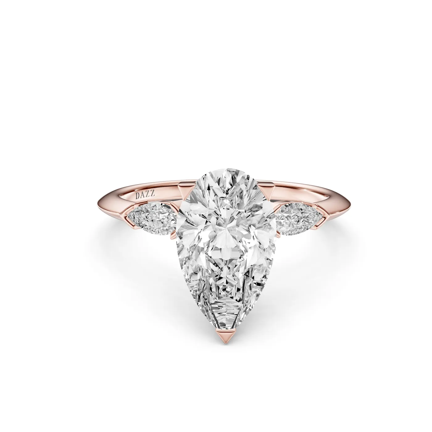 Pear DAZZ Ring, Rose gold — DAZZ diamonds