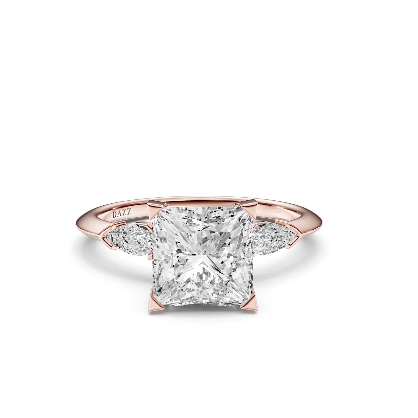 Princess DAZZ Ring, Rose gold — DAZZ diamonds