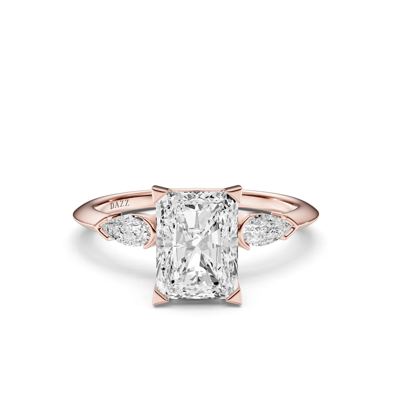 DAZZ Ring — Radiant, Radiant cut, Rose gold — DAZZ diamonds