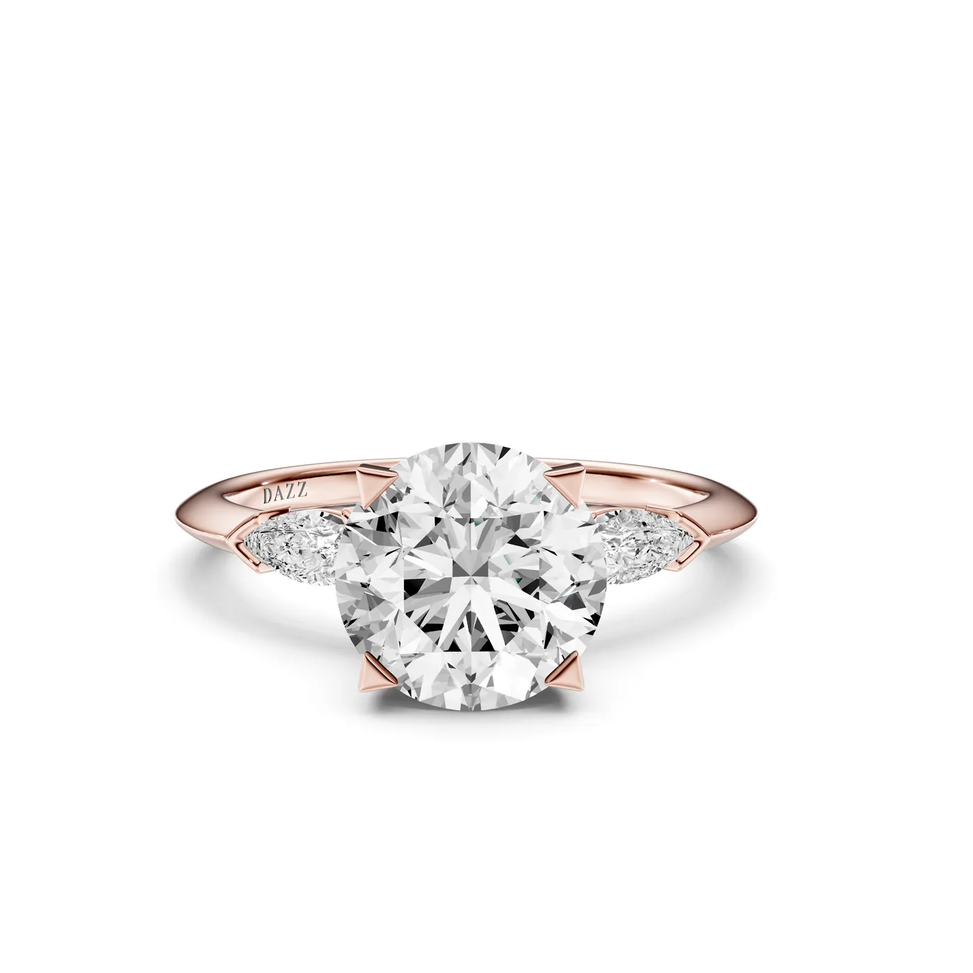 Round DAZZ Ring, Rose gold — DAZZ diamonds