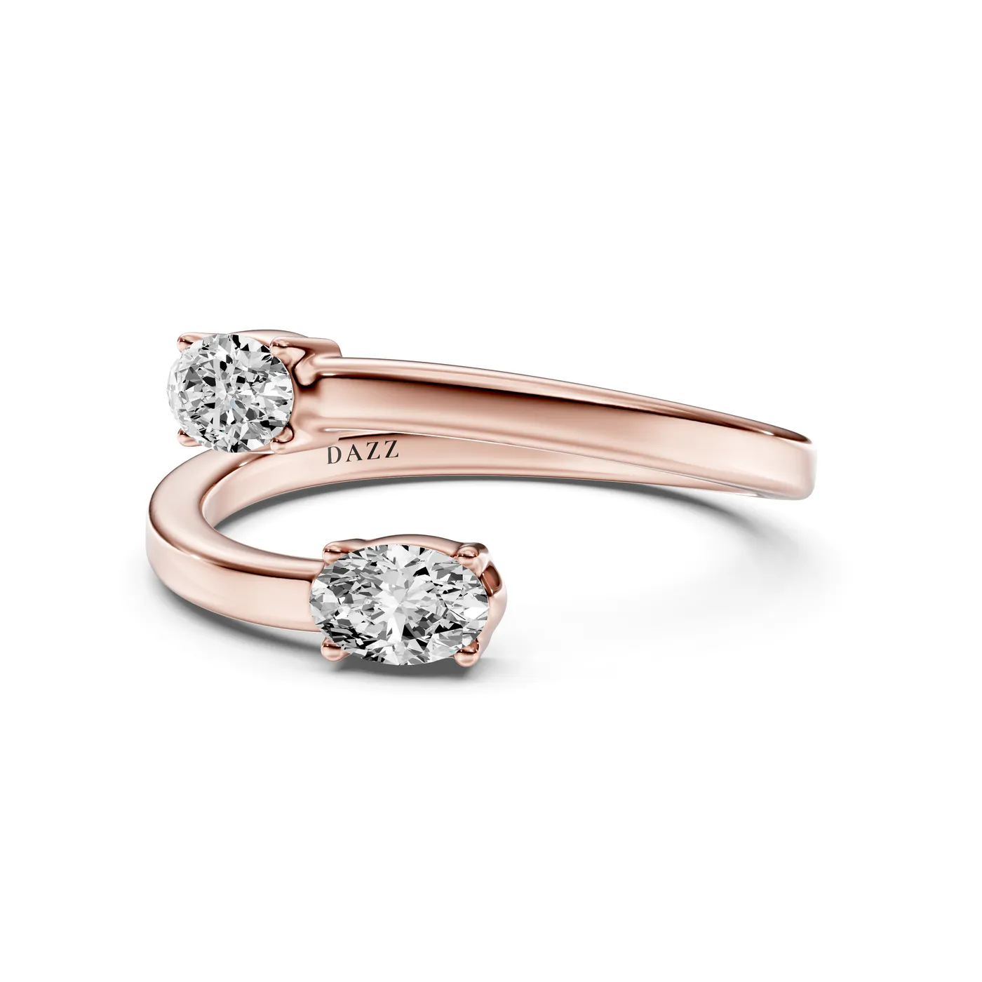 Toi et Moi Ring — Oval, Oval cut, Rose gold — DAZZ diamonds