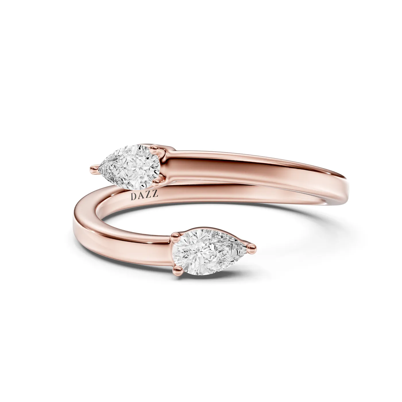 Pear Toi et Moi Ring, Rose gold — DAZZ diamonds