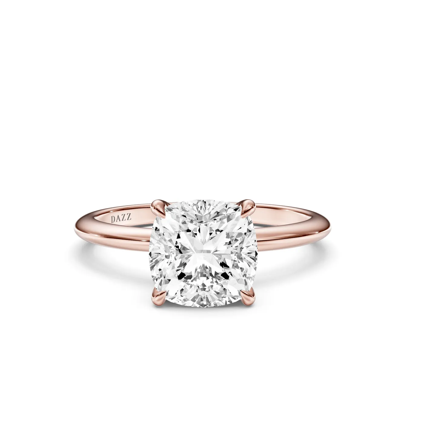 Cushion Solitaire Ring, Cushion cut, Rose gold — DAZZ diamonds