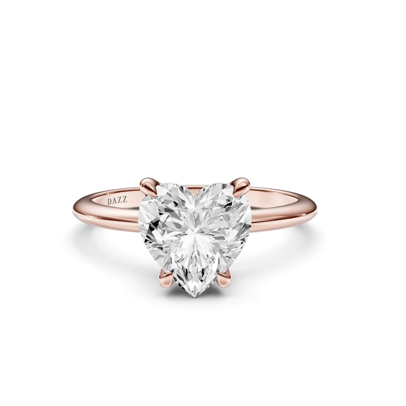 Heart Solitaire Ring, Heart cut, Rose gold — DAZZ diamonds
