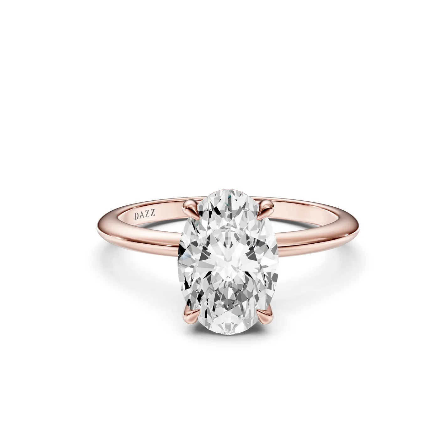 Oval Solitaire Ring, Rose gold — DAZZ diamonds