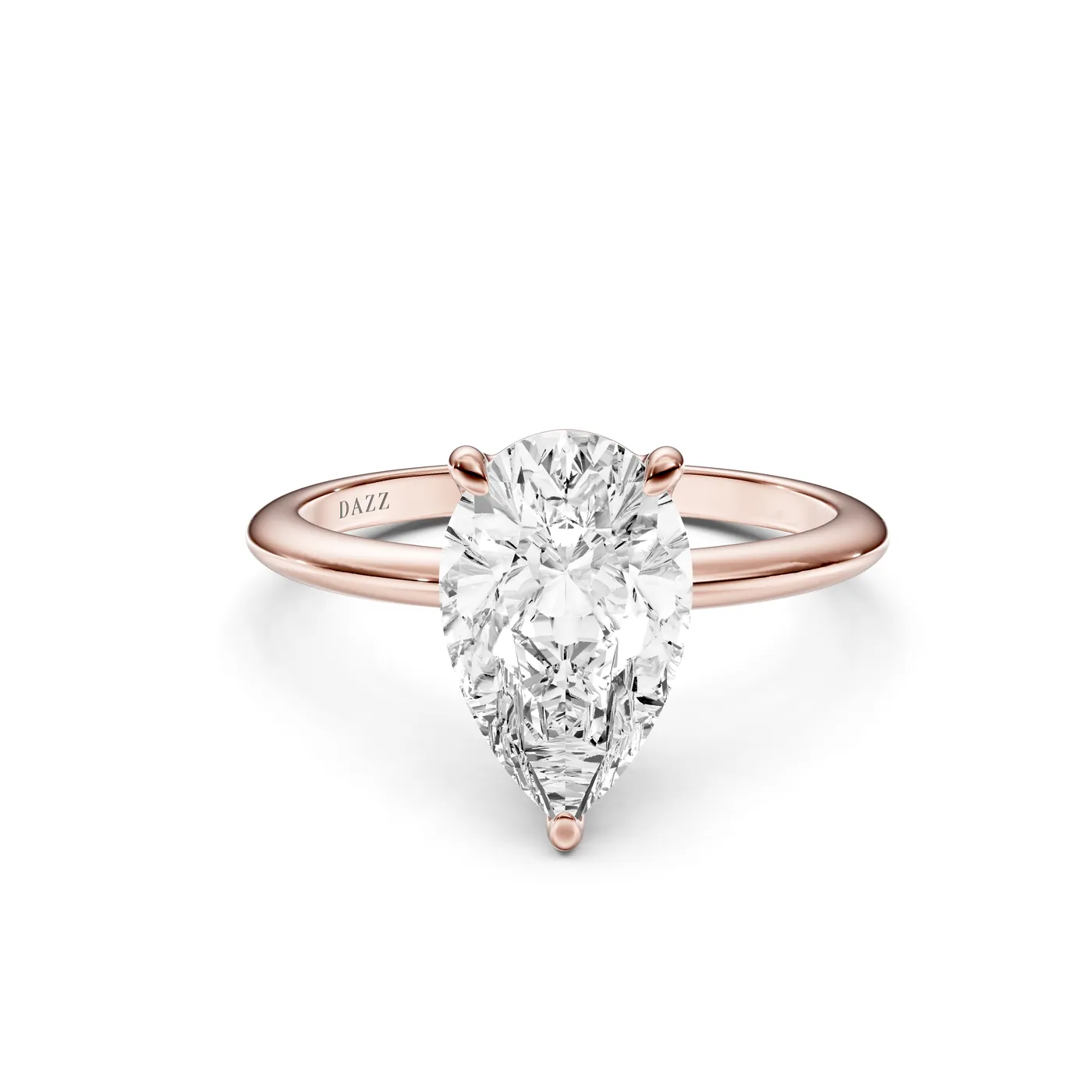 Pear Solitaire Ring, Rose gold — DAZZ diamonds