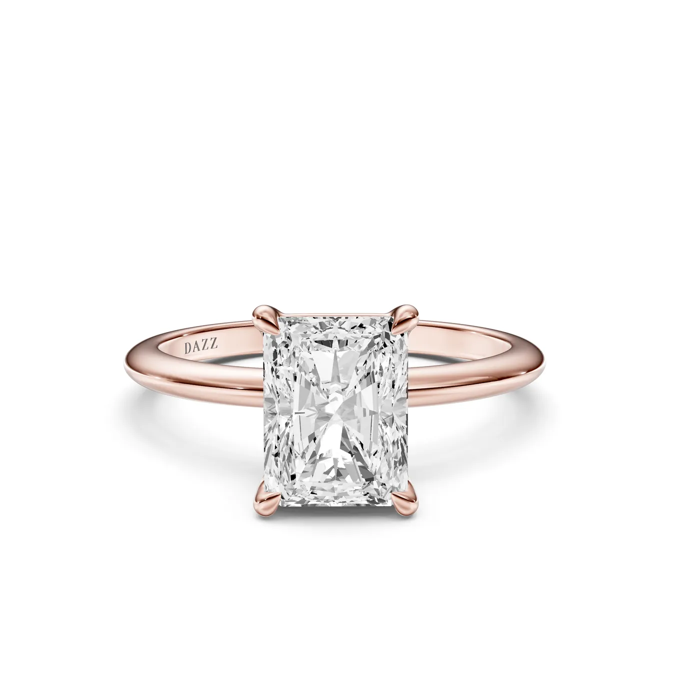 Radiant Solitaire Ring, Radiant cut, Rose gold — DAZZ diamonds
