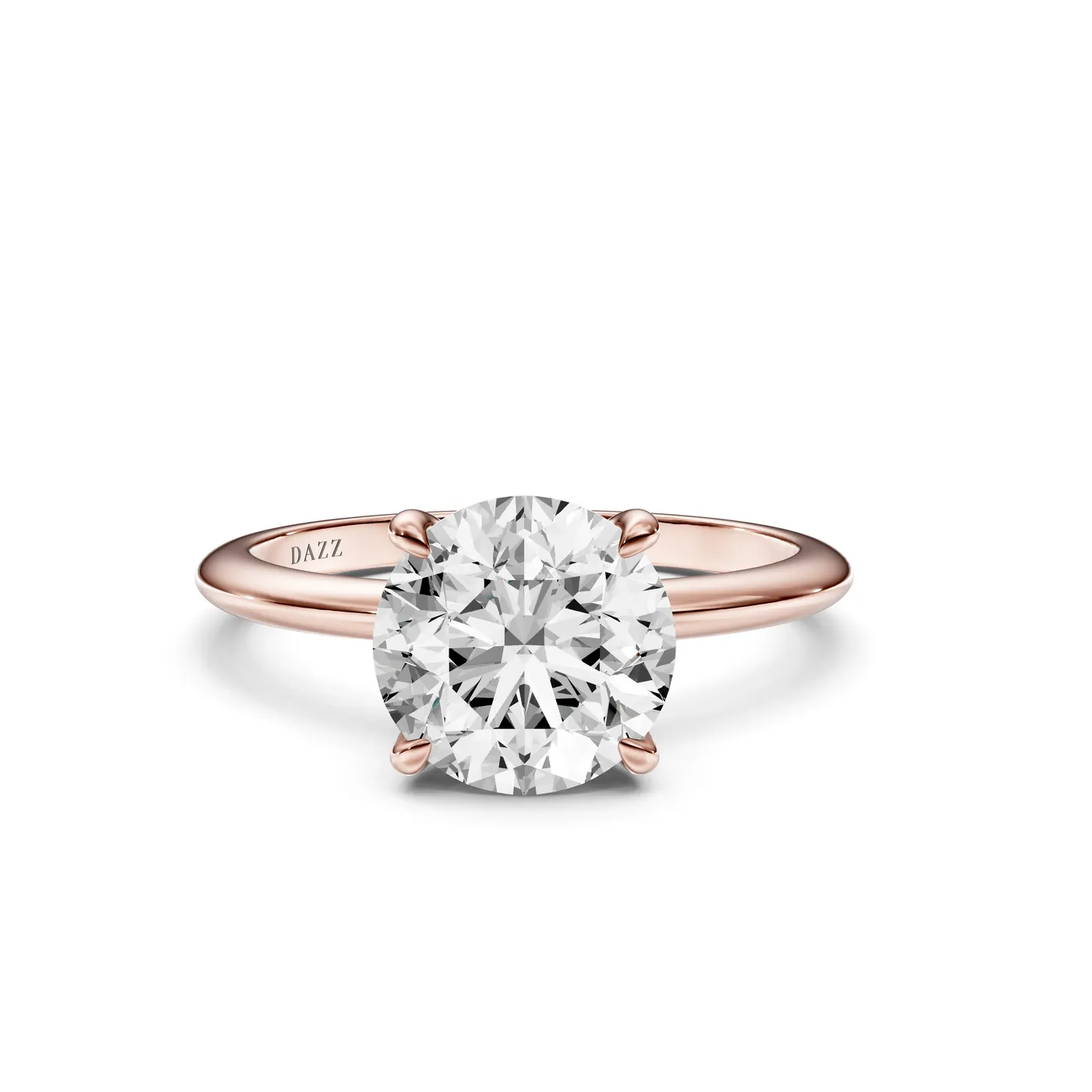 Round Solitaire Ring, Rose gold — DAZZ diamonds