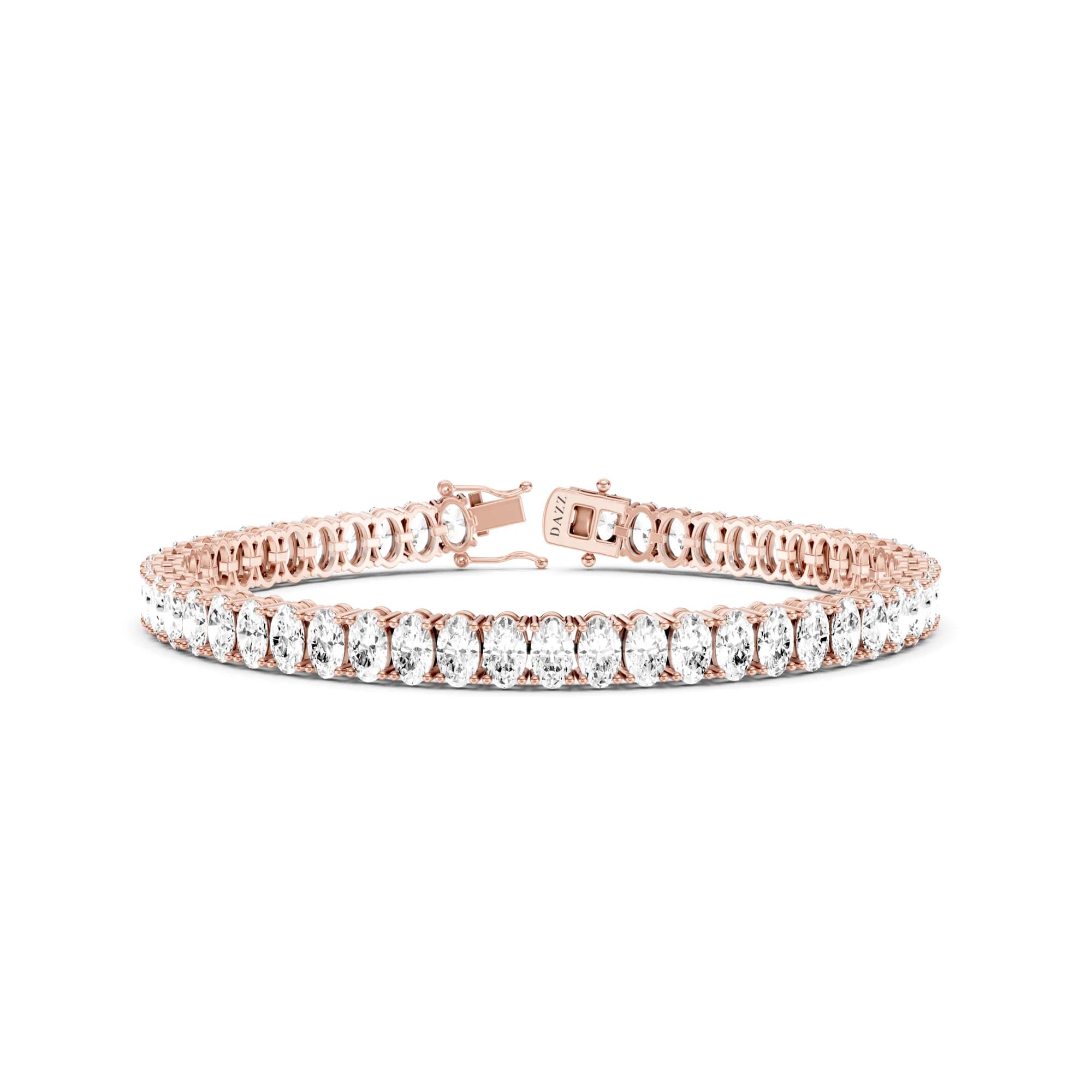 Oval Diamond Tennis Bracelet, Oval cut, Rose gold — DAZZ diamonds